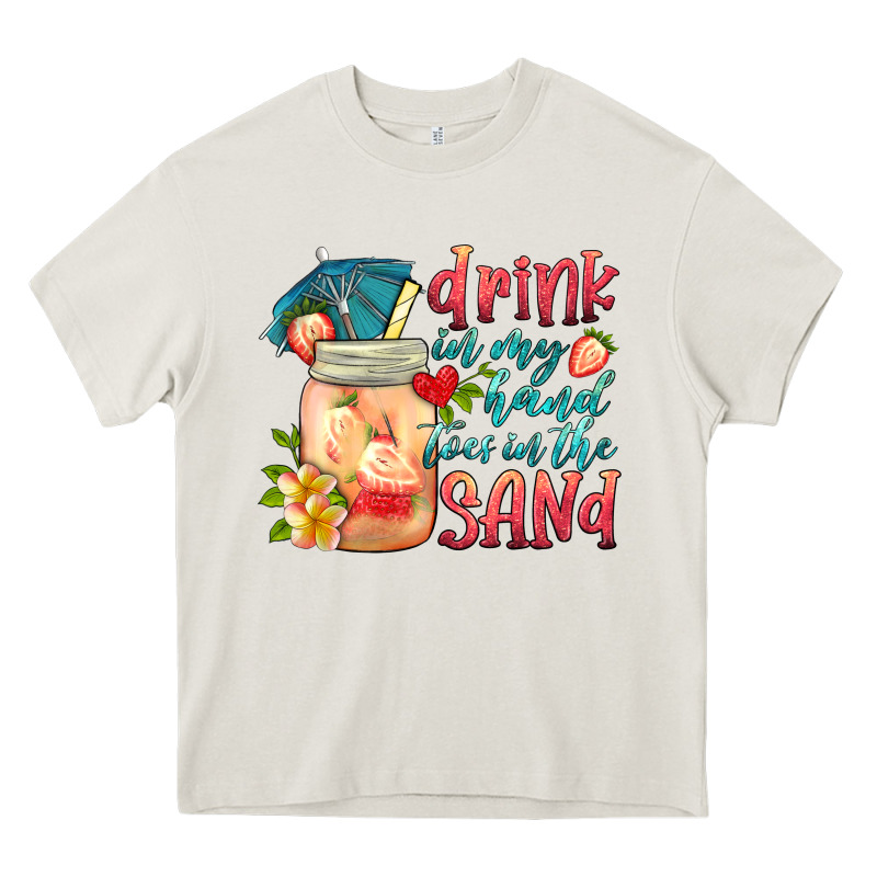 Drink In My Hand Toes In The Sand Heavy Core Tee by HRA Design Shop | Teevron