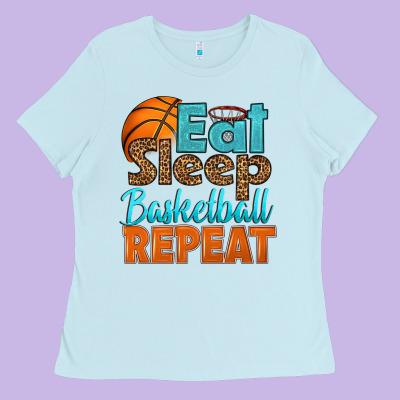 Eat Sleep Basketball Repeat Ladies Tee Designed By Hra Design Shop