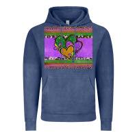 Vintage Denim mardi gras hearts and fleur de lis Vintage Hoodie - Jasminsmagicworld