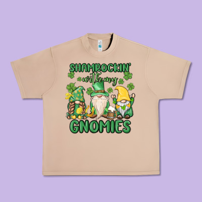 Shamrock With My Gnomies Urban Heavy Tee Designed By Maliassmallbusiness
