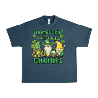 Midnight Navy shamrock with my gnomies Urban Heavy Tee - MaliasSmallBusiness