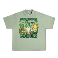 Oil Green shamrock with my gnomies Urban Heavy Tee - MaliasSmallBusiness
