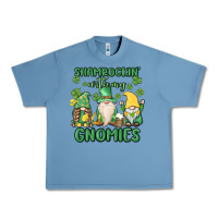 Pebble Blue shamrock with my gnomies Urban Heavy Tee - MaliasSmallBusiness
