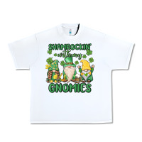 White shamrock with my gnomies Urban Heavy Tee - MaliasSmallBusiness