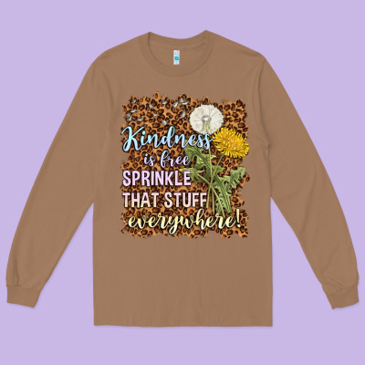 Kindness Is Free Sprinkle Long Sleeve Tee Designed By Nancycooperartshop