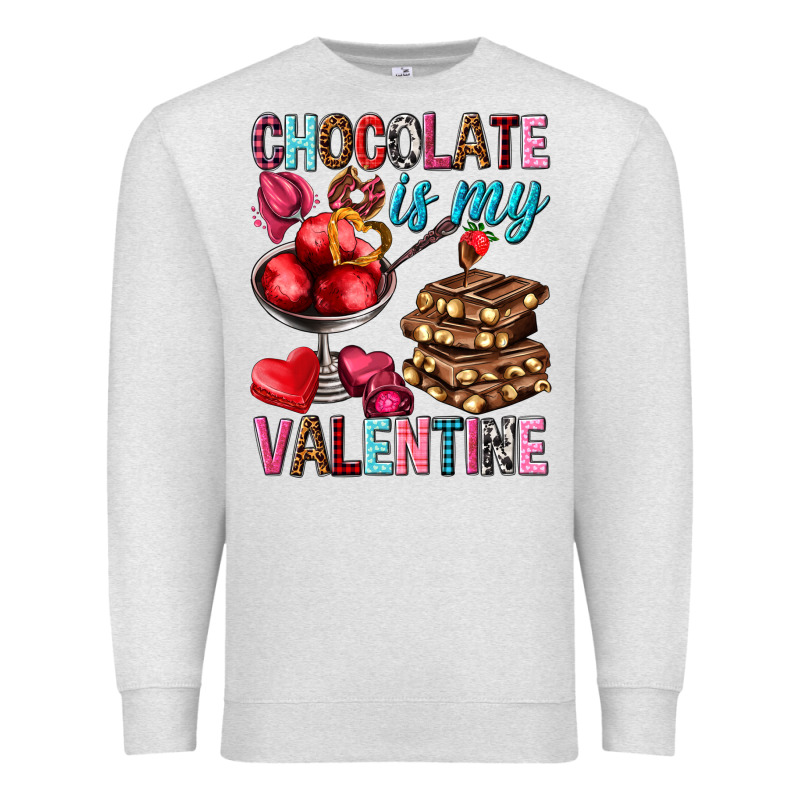 Chocolate Is My Valentine Valentine's Day Premium Sweatshirt by HowdyJamesFarm | Teevron