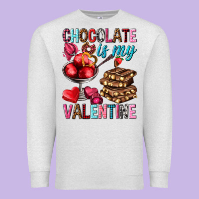 Chocolate Is My Valentine Valentine's Day Premium Sweatshirt Designed By Howdyjamesfarm