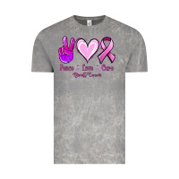 Cloud Rock Peace Love Cure Breast Cancer Vintage Tee - Jasminsmagicworld