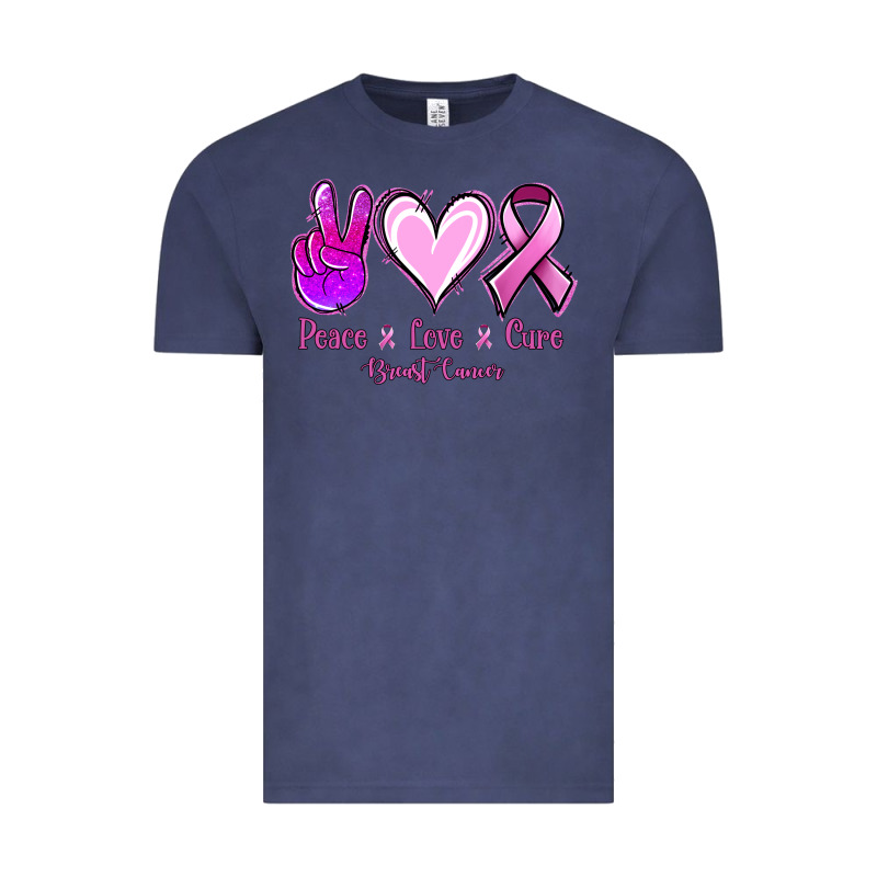 Peace Love Cure Breast Cancer Vintage Tee by Jasminsmagicworld | Teevron