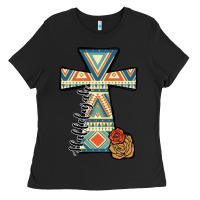 Black halleluljah aztec cross Ladies Tee - JahusDesignShop