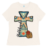Bone halleluljah aztec cross Ladies Tee - JahusDesignShop