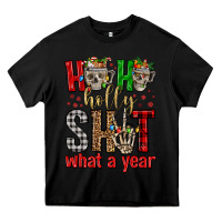 Black ho ho holly shit what a year Heavy Core Tee - FaDigitalArtStudio