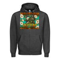 Charcoal Heather louisiana alligator tumbler Zipper Hoodie - BarkalooDesign