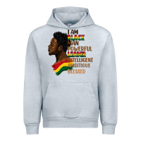 Heather Grey I am black man Urban Hoodie - FaDigitalArtStudio