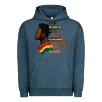 Pigment Midnight Navy I am black man Urban Hoodie - FaDigitalArtStudio