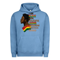 Pigment Pebble Blue I am black man Urban Hoodie - FaDigitalArtStudio