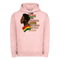 Pigment Salmon I am black man Urban Hoodie - FaDigitalArtStudio