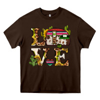 Chocolate Brown love caravan Heavy Core Tee - BarkalooDesign