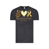 Vintage Black Peace Love Cure Bone Cancer Vintage Tee - Jasminsmagicworld