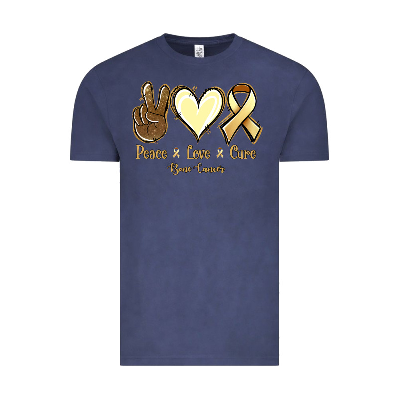 Peace Love Cure Bone Cancer Vintage Tee by Jasminsmagicworld | Teevron