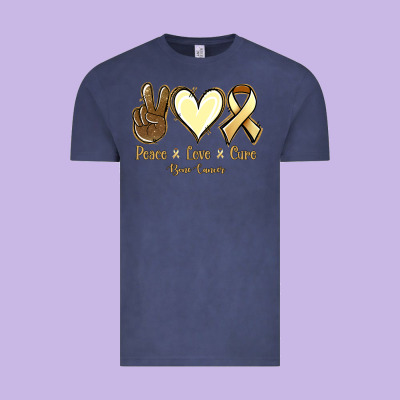 Peace Love Cure Bone Cancer Vintage Tee Designed By Jasminsmagicworld