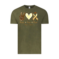 Vintage Olive Peace Love Cure Bone Cancer Vintage Tee - Jasminsmagicworld