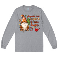 Heather Grey gingerbread wishes cocoa kisses Long Sleeve Tee - MaliasSmallBusiness