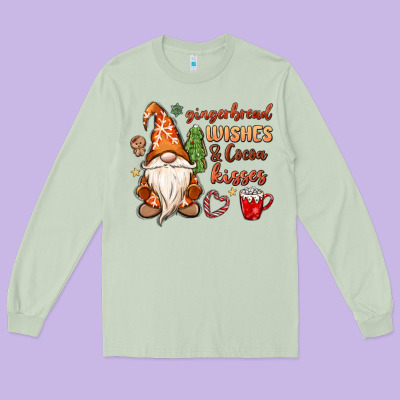 Gingerbread Wishes Cocoa Kisses Long Sleeve Tee Designed By Maliassmallbusiness