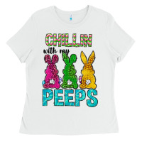 White Chillin with my peeps Ester Day Ladies Tee - Neo Western