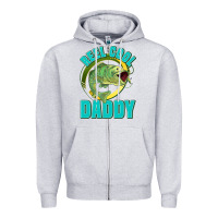 Heather Grey reel cool daddy Zipper Hoodie - Jasminsmagicworld
