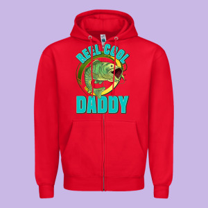 Reel Cool Daddy Zipper Hoodie Designed By Jasminsmagicworld