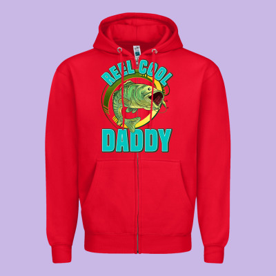 Reel Cool Daddy Zipper Hoodie Designed By Jasminsmagicworld