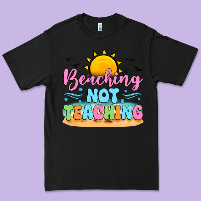 Beaching Not Teaching Black Back Premium Tee Designed By Jahusdesignshop