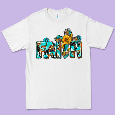 Faith With Cross Ado Premium Tee Designed By Adodesignshop
