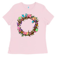 Bubblegum Pink Crown of thorns Easter Day Ladies Tee - Neo Western