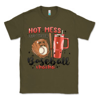 Army Green hot mess always stressed baseball mama stanley cup Classic Tee - MaliasSmallBusiness
