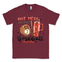 Burgundy hot mess always stressed baseball mama stanley cup Classic Tee - MaliasSmallBusiness