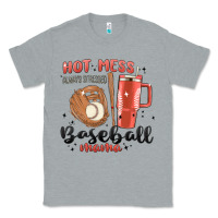 Heather Grey hot mess always stressed baseball mama stanley cup Classic Tee - MaliasSmallBusiness