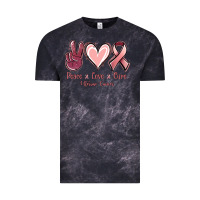 Cloud Black Peace Love Cure Uterine Cancer Vintage Tee - Jasminsmagicworld