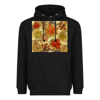 Black Fall leaves Heavyweight Hoodie - NancyCooperArtShop