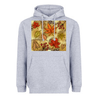 Heather Grey Fall leaves Heavyweight Hoodie - NancyCooperArtShop