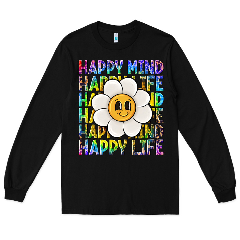 Happy Mind Happy Life Long Sleeve Tee by NancyCooperArtShop | Teevron