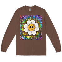 Chestnut happy mind happy life Long Sleeve Tee - NancyCooperArtShop
