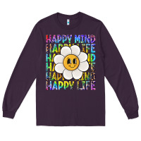 Plum happy mind happy life Long Sleeve Tee - NancyCooperArtShop