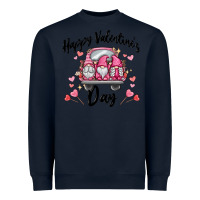 Navy happy valentine's day gnome truck Heavyweight Sweatshirt - MaliasSmallBusiness