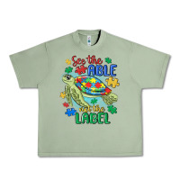 Oil Green see the able not the label Urban Heavy Tee - MaliasSmallBusiness