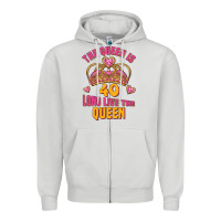 Dove Grey the queen is 40 long live the queen Zipper Hoodie - Jasminsmagicworld