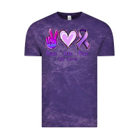 Cloud Purple Peace Love Cure All Cancers Vintage Tee - Jasminsmagicworld