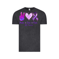 Vintage Black Peace Love Cure All Cancers Vintage Tee - Jasminsmagicworld