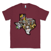 Burgundy Happy Easter Texas Classic Tee - CowhideDigitalArt